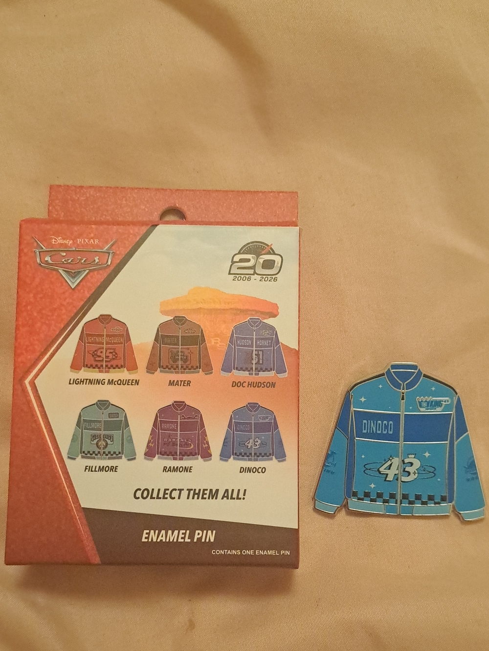 Dinoco Blue Kids Jacket Enamel Pin - Cars Collection
